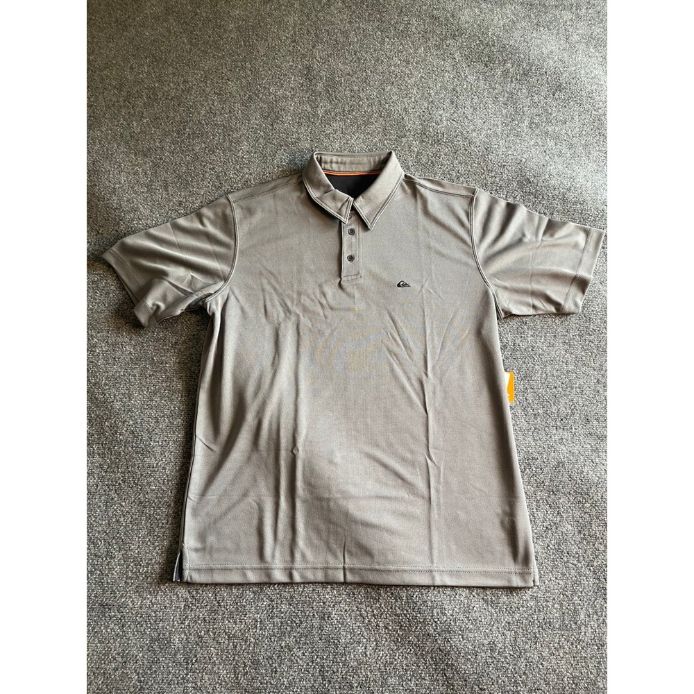 Quiksilver Water Polo 2 Performance Polo Shirt Mens Large Grey 508610 NWT